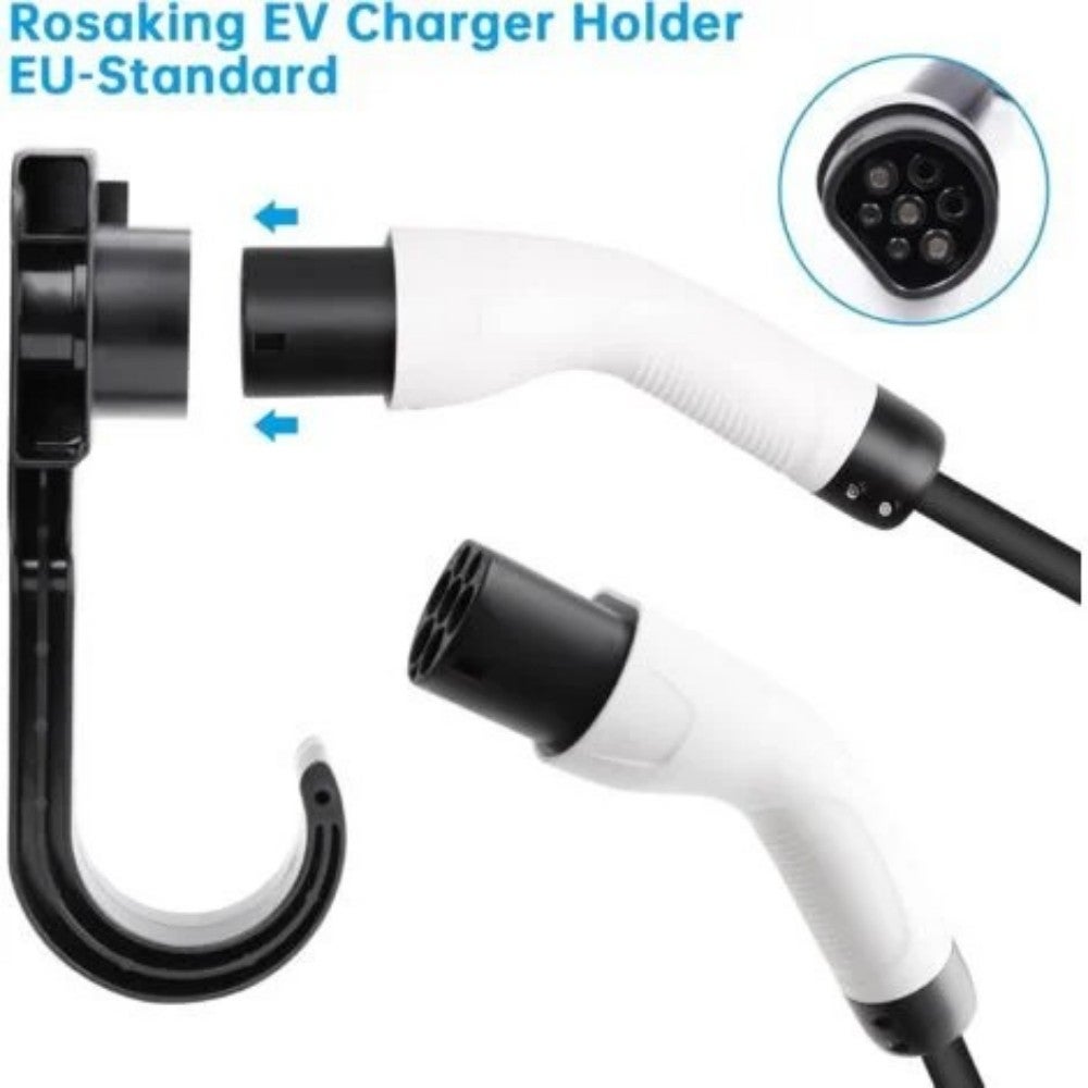 Support Mural Type 2 Amélioré Pour Chargeur EV – Station De Rangement Câble VE – Compatible IEC 62196-2 – Installation Facile Intérieur/Extérieur
