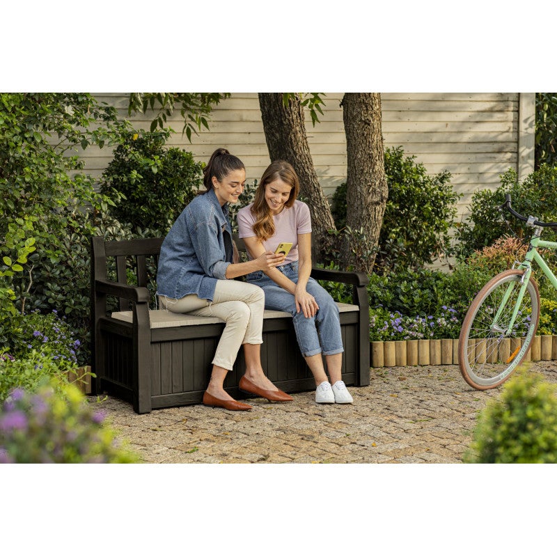 Cassapanca in Resina Eden Storage Bench Marrone Cm. 140X60X84H Keter - 7