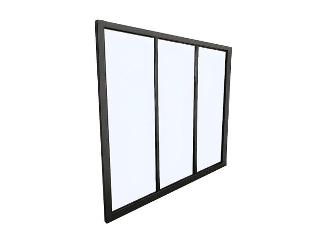 Verrière atelier en aluminium thermolaqué noir 90 x 105 cm (L x H) – BAYVIEW