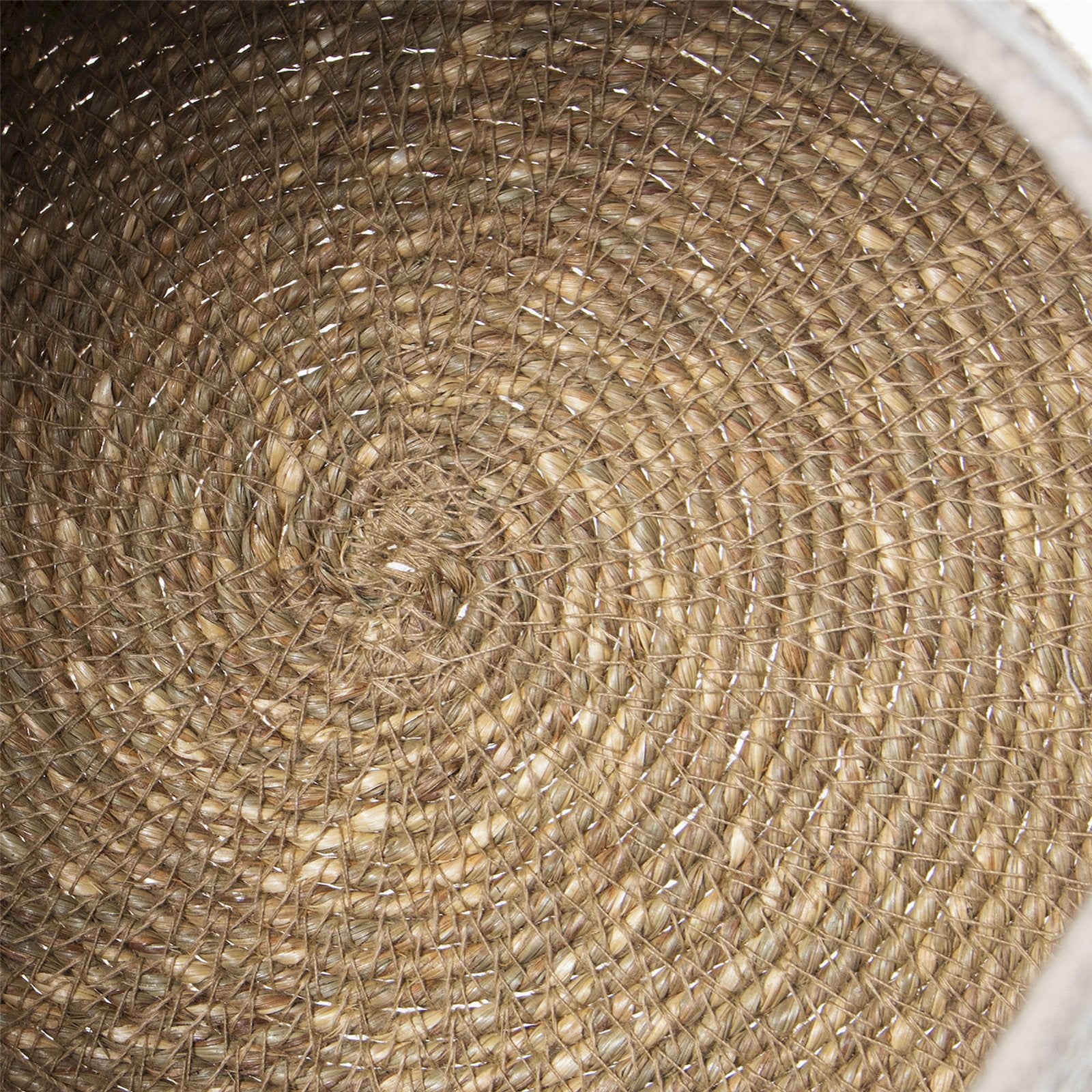 Cache-pot métal tissé élégance intemporelle 30 x 30 x 47 cm Marron naturel tissé avec bordure blanche - 3