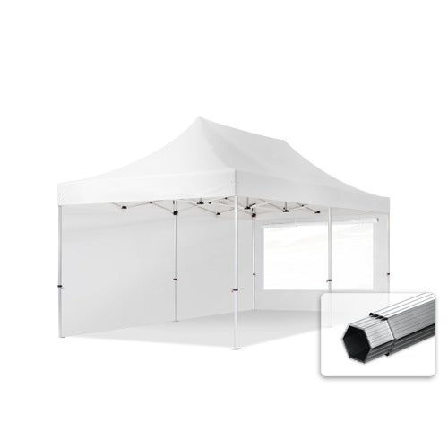 4x8 M Tonnelle Barnum Tente Pliante Alu, PES 800, 4 Côtés Panoramiques