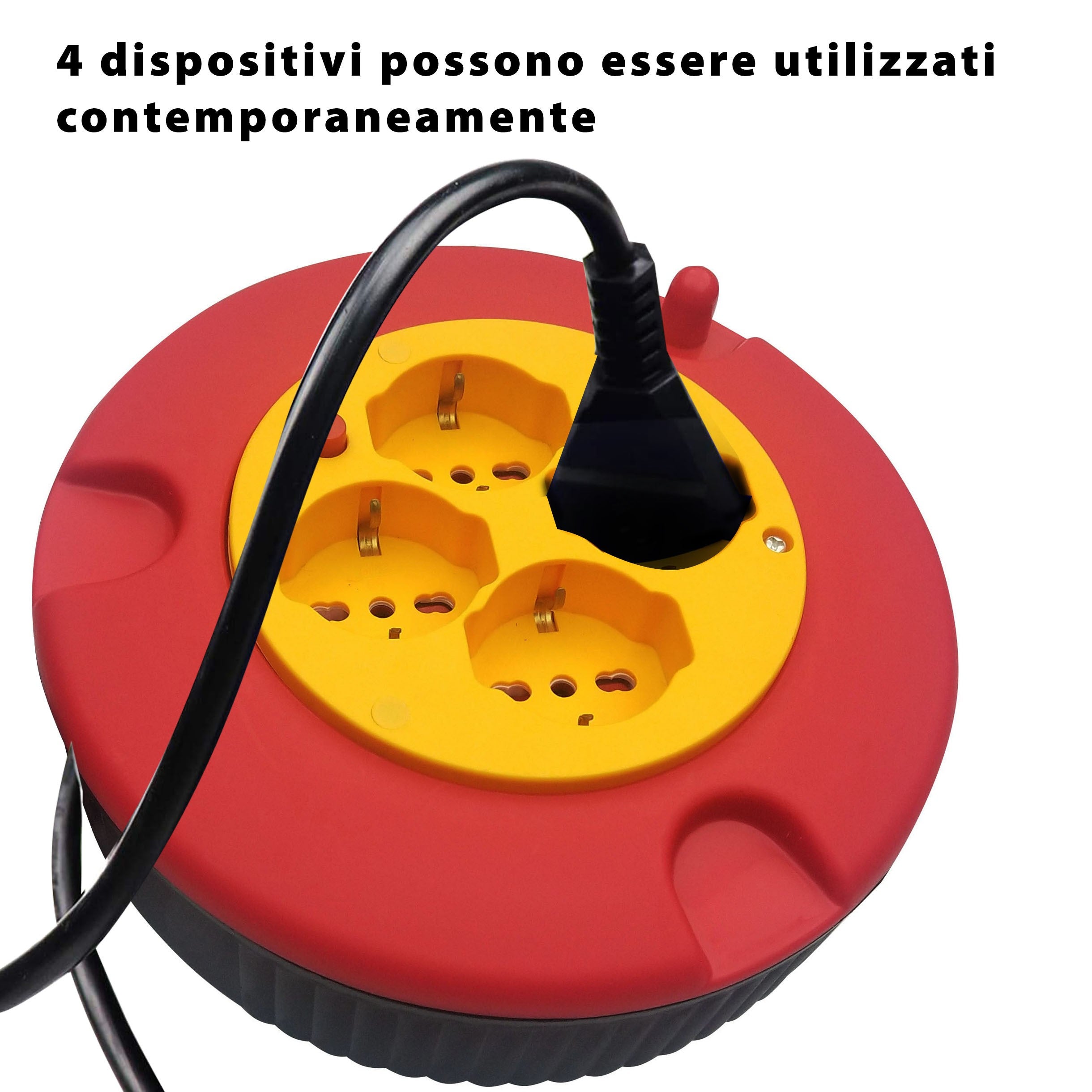 Enrouleur de câble domestique 4 prises, câble H05VV-F3G1.0MM2, 5M, CE - 2