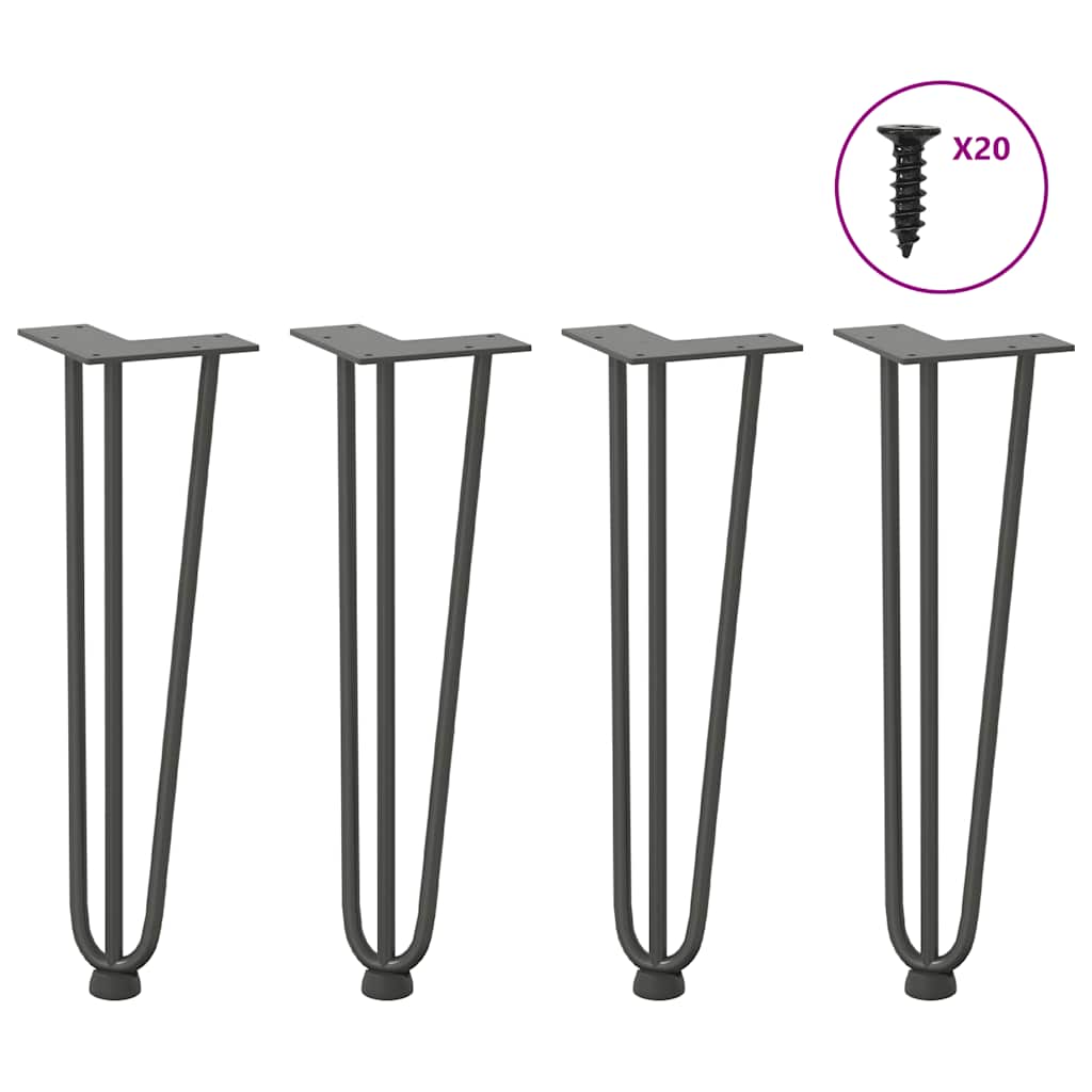 Nogi do stolika kawowego 4 szt. Antracyt 42 cm Stal lite vidaXL