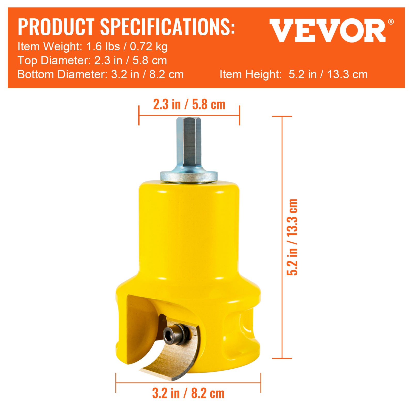 Punte per tenoni VEVOR 38mm Tenoni a spalla conica in alluminio e acciaio Taglierina per tenoni con lame curve Starter kit per la costruzione - 7