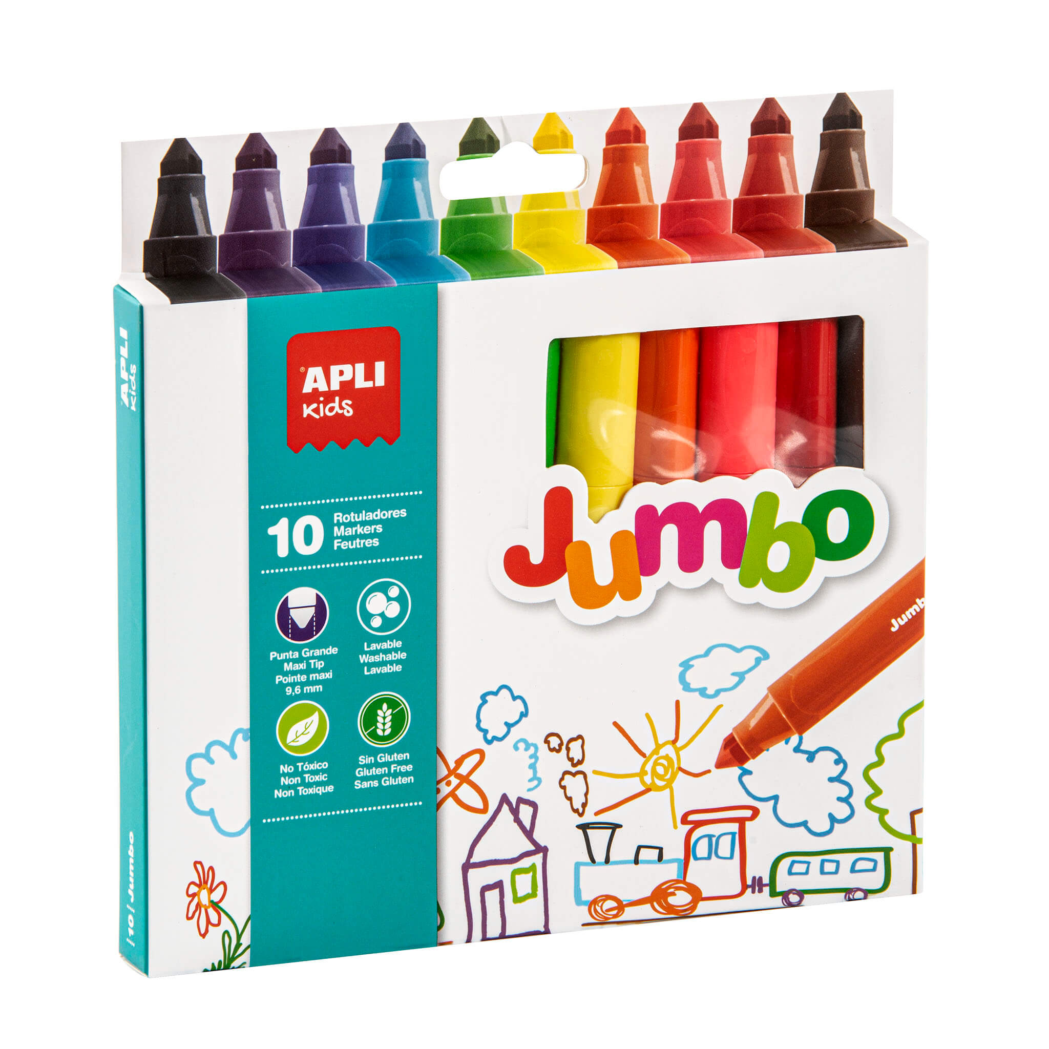 Apli Kids Gommettes XL, 4 Rouleaux, Formes Et Couleurs Assorties (bleu