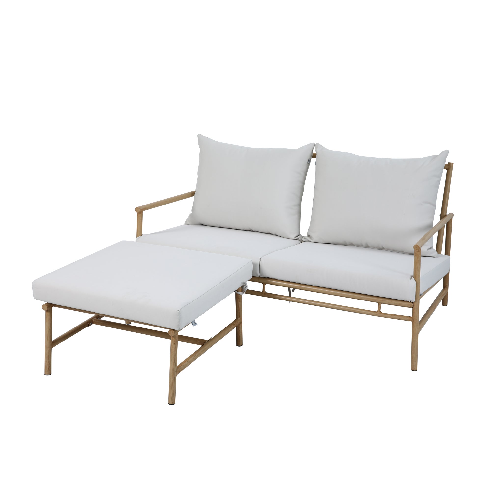 Sofa ogrodowa z podnóżkiem Estelle beżowy PATIO