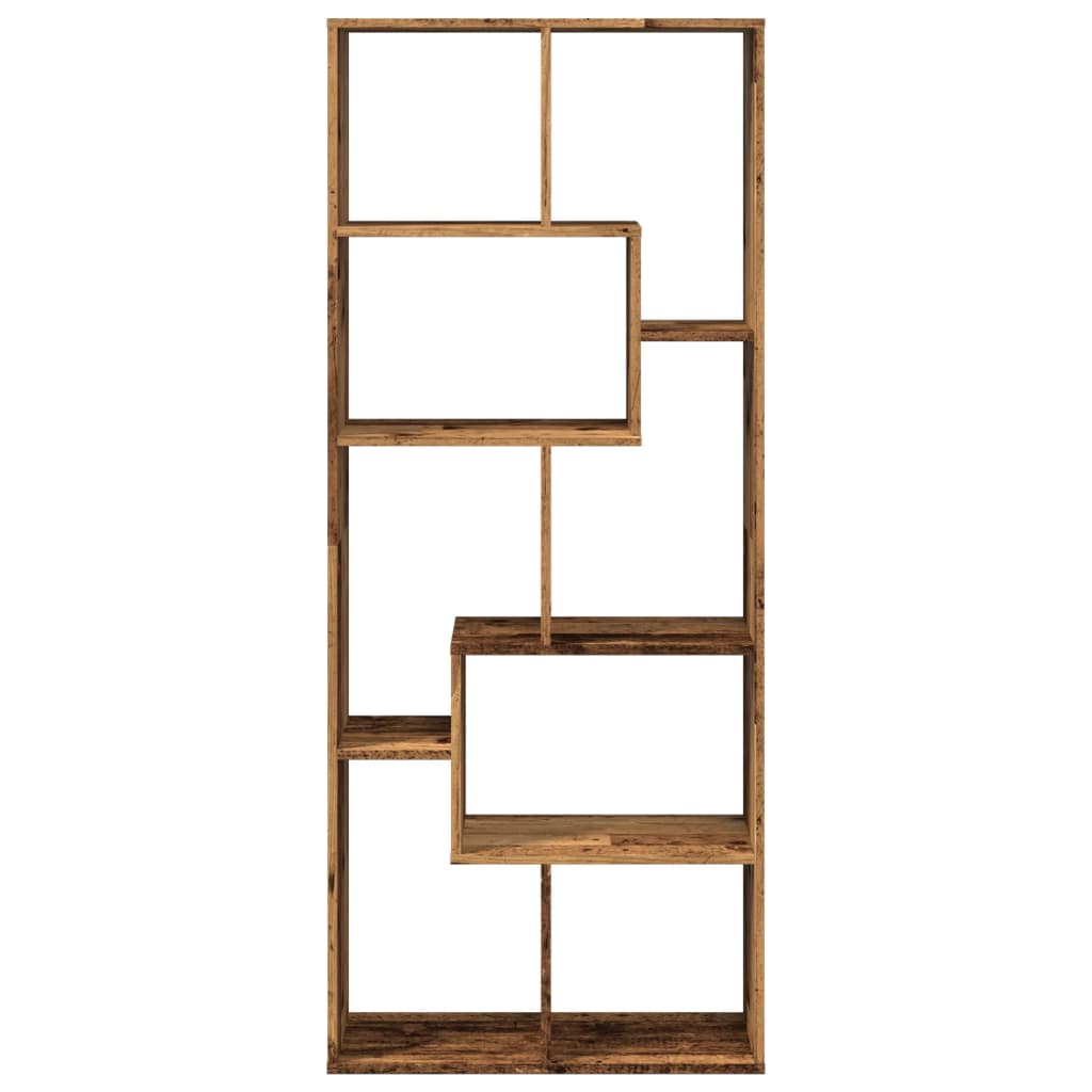 Étagère de rangement | Étagère séparatrice de pièce vieux bois 67x25x161,5 cm CFW24705 - 5