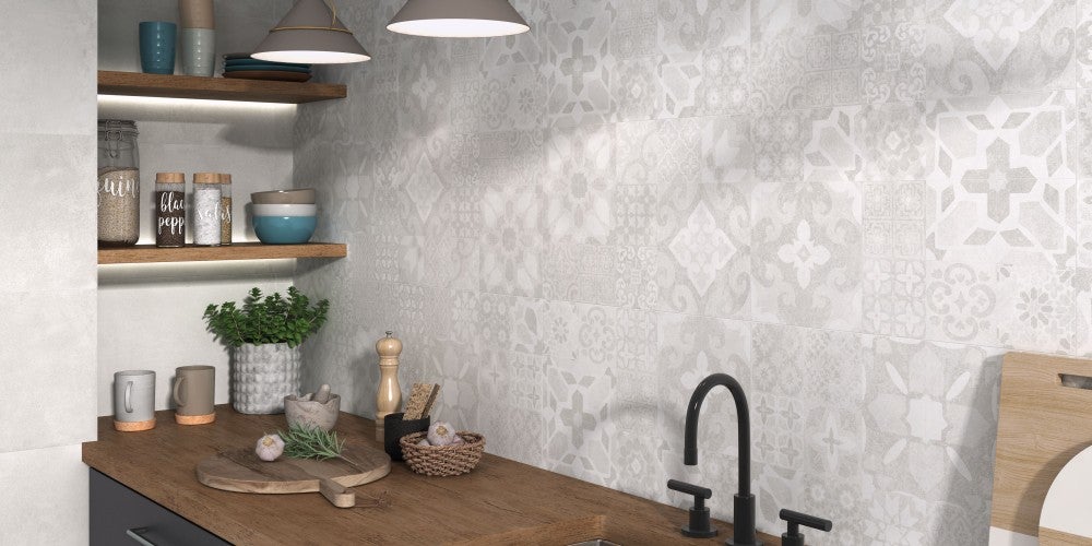 Azulejo Pasta Blanca Serie Energy Patchwork efecto Hidraúlico blanco ...