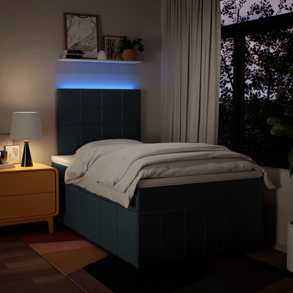 Maison Exclusive - Sommier à lattes de lit avec matelas Bleu 120x200 cm Tissu - 4