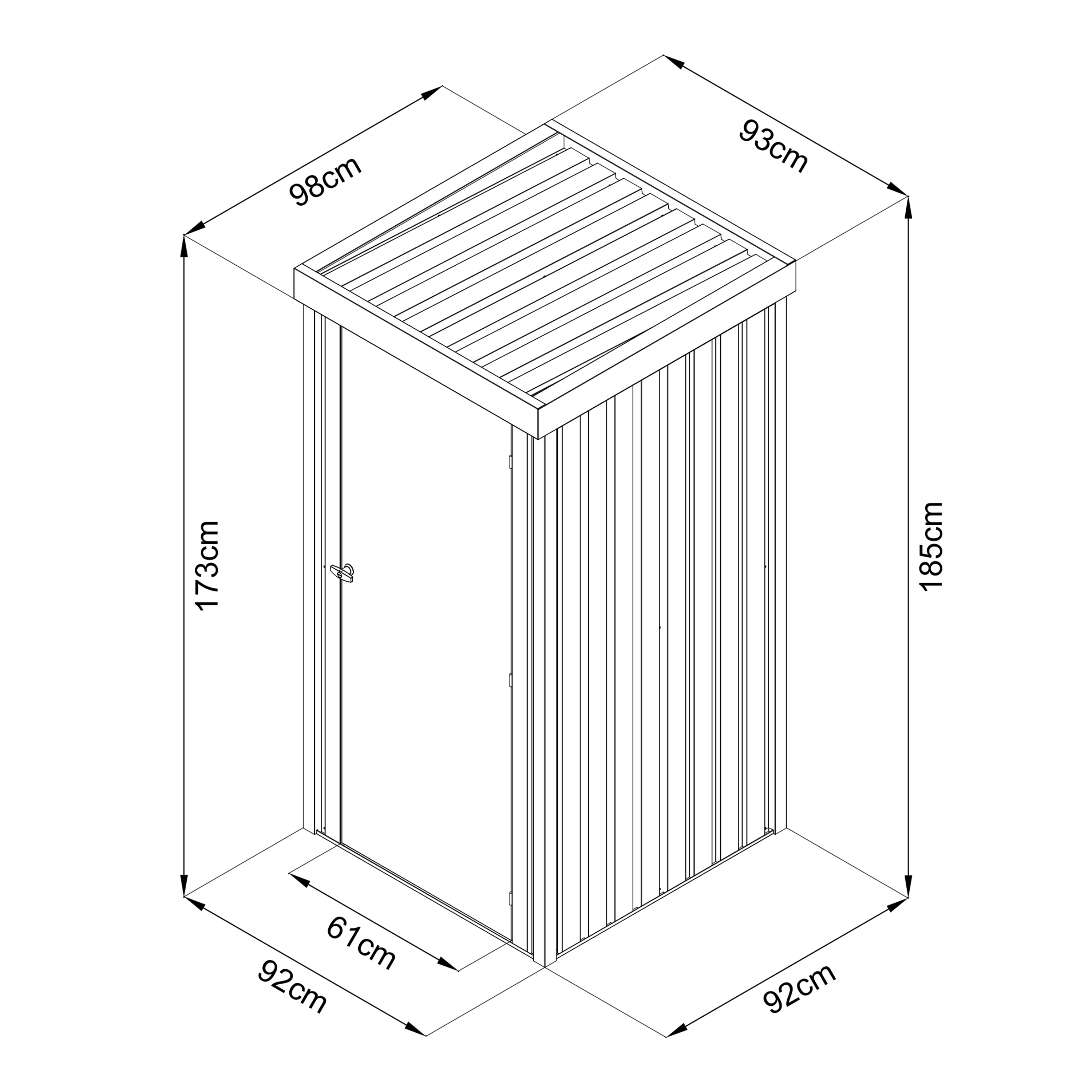 AXI Hector Premium Armoire de Jardin, 1300L, en Acier Galvanisé| Armoire Exterieur, Toit Incliné | Armoire de Rangement Extérieur | Serrure avec 2 - 4