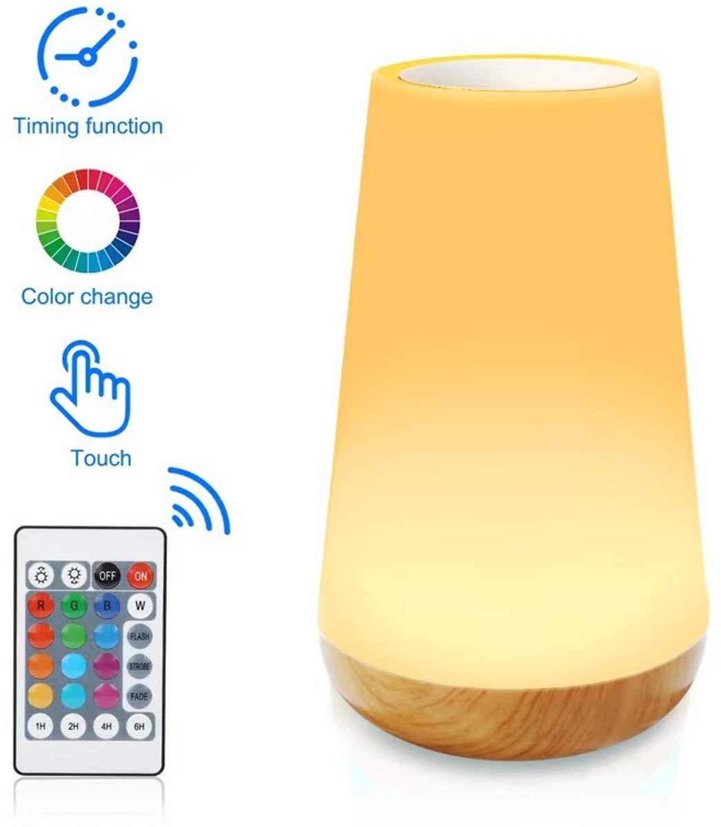Lampă de noapte pentru noptieră, lampă cu alimentare, lumină de noapte tactilă pentru bebeluși, 13 culori RGB, baterie reîncărcabilă USB