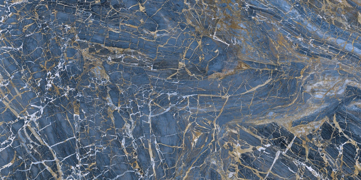 Carrelage sol et mur effet marbre brillant Hotel luxe bleu poli 60x120 cm - Réflex Boutique - 8
