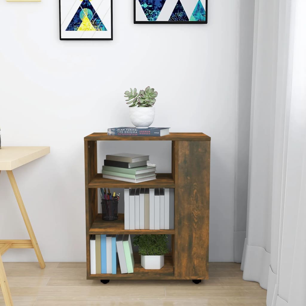 Maison Exclusive - Armadietto con Ruote Rovere Fumo 60x35x75 cm Legno Multistrato - 4