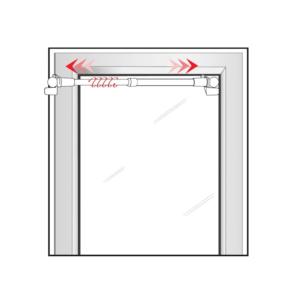 Kit tringle à rideaux Sans-Perçage Extensible 40-60cm Blanc - Boulet - 5