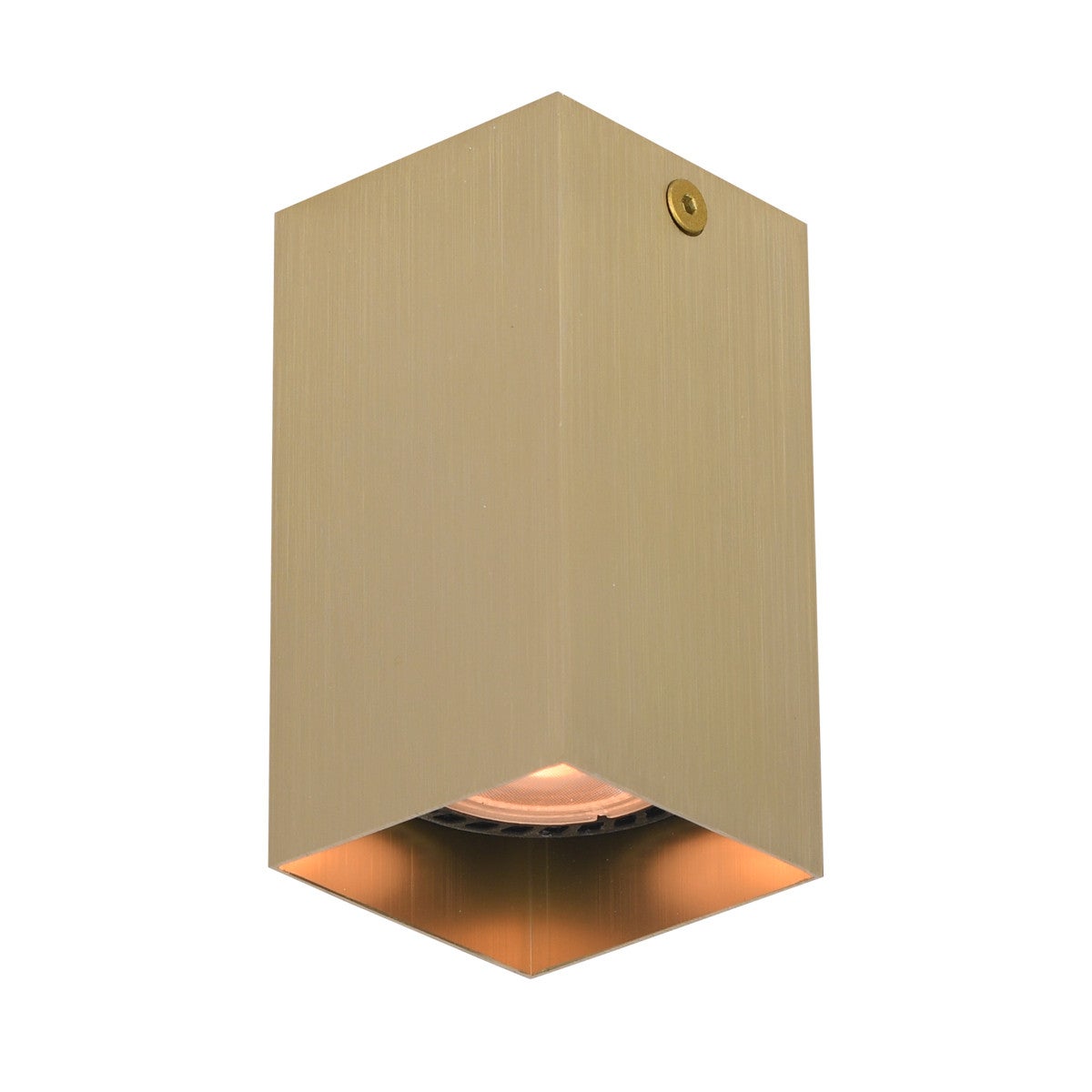 Reflektor sufitowy spot natynkowy Ander kwadratowy mosiężno-czarny 1xGU10x10W nowoczesna wym: 10 x 5,8 x 5,8 cm aluminium Italux