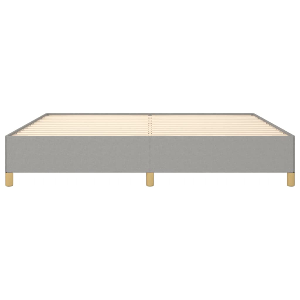Cadre de lit sans matelas gris clair 200 x 200 cm en tissu - 5
