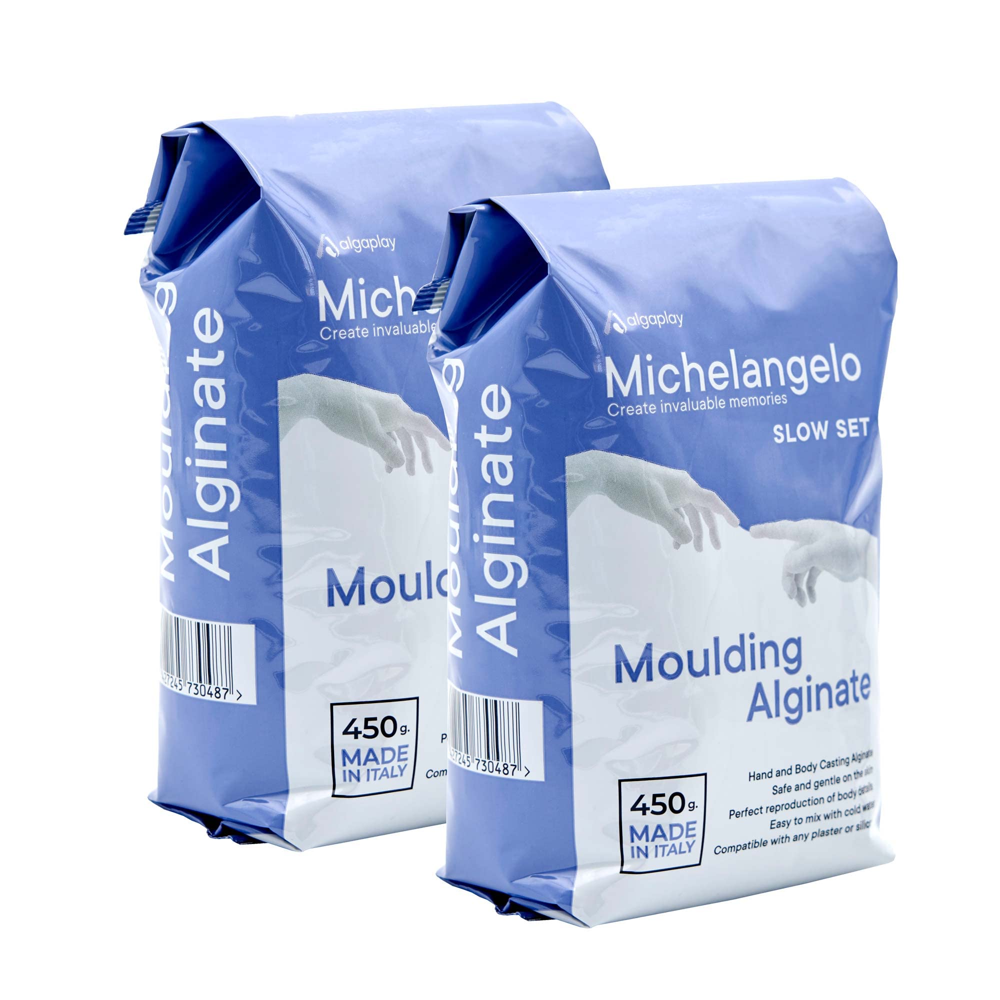 Algaplay Michelangelo Molding Alginate - Alginaat Voor Handen En Voeten Gemaakt In Italie Niet Giftig Veilig Op De Huid Van Kinderen En Volwassenen 1800 G