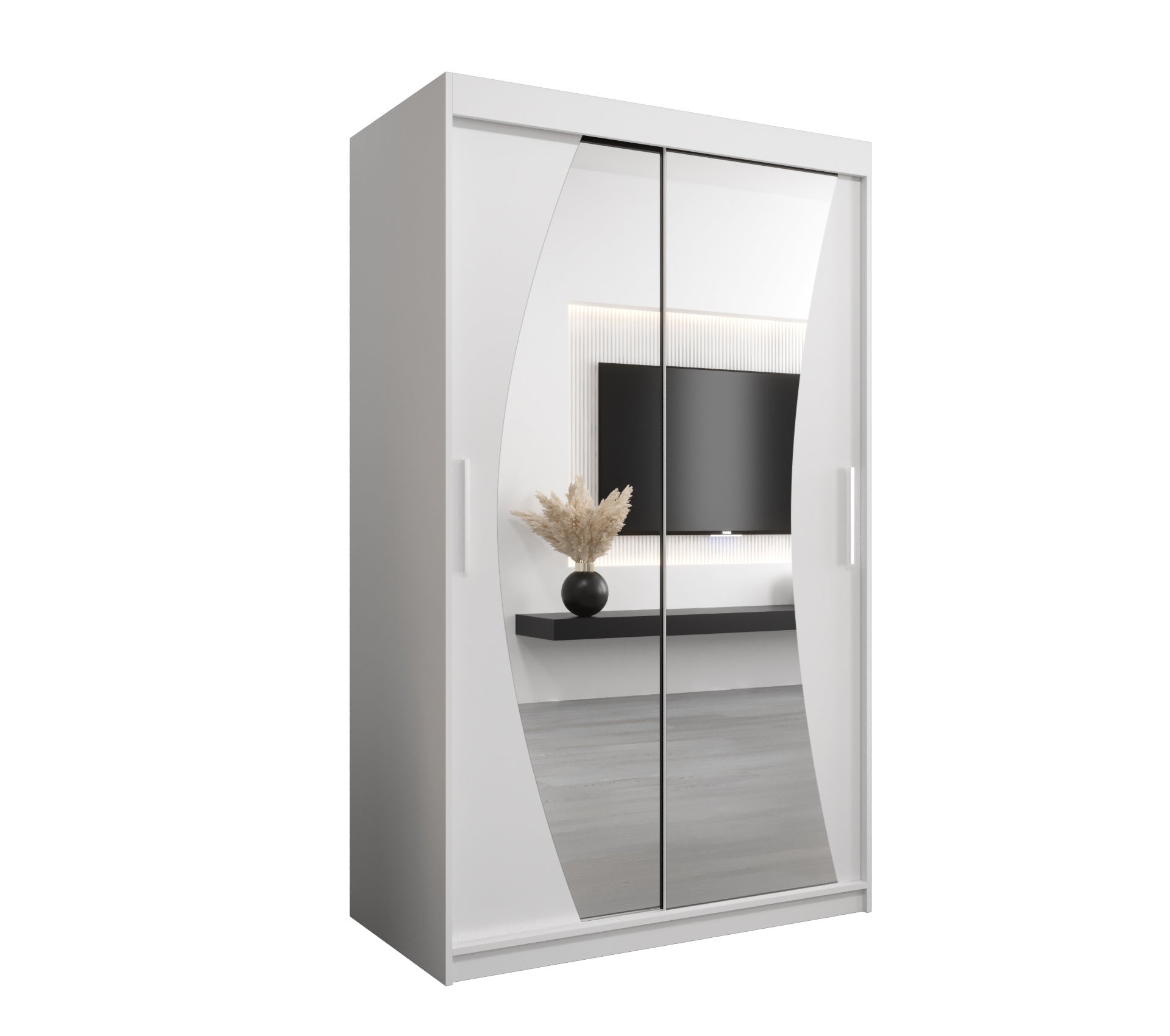 Szafa przesuwna garderoba WAVE 120 x 62 x 200 cm Biały - Abiks Meble