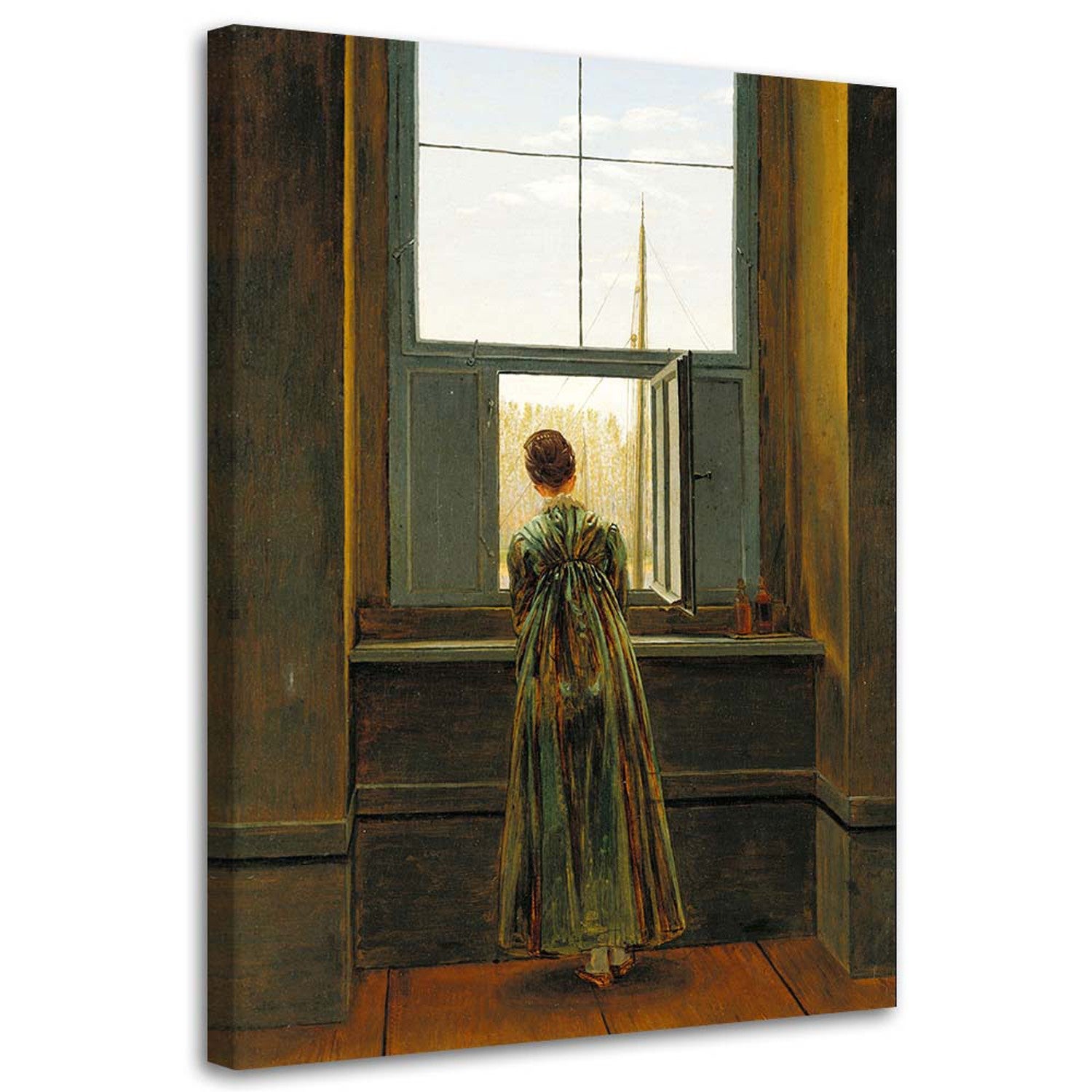 Obraz na płótnie, Kobieta w oknie - C. D. Friedrich reprodukcja 60x90