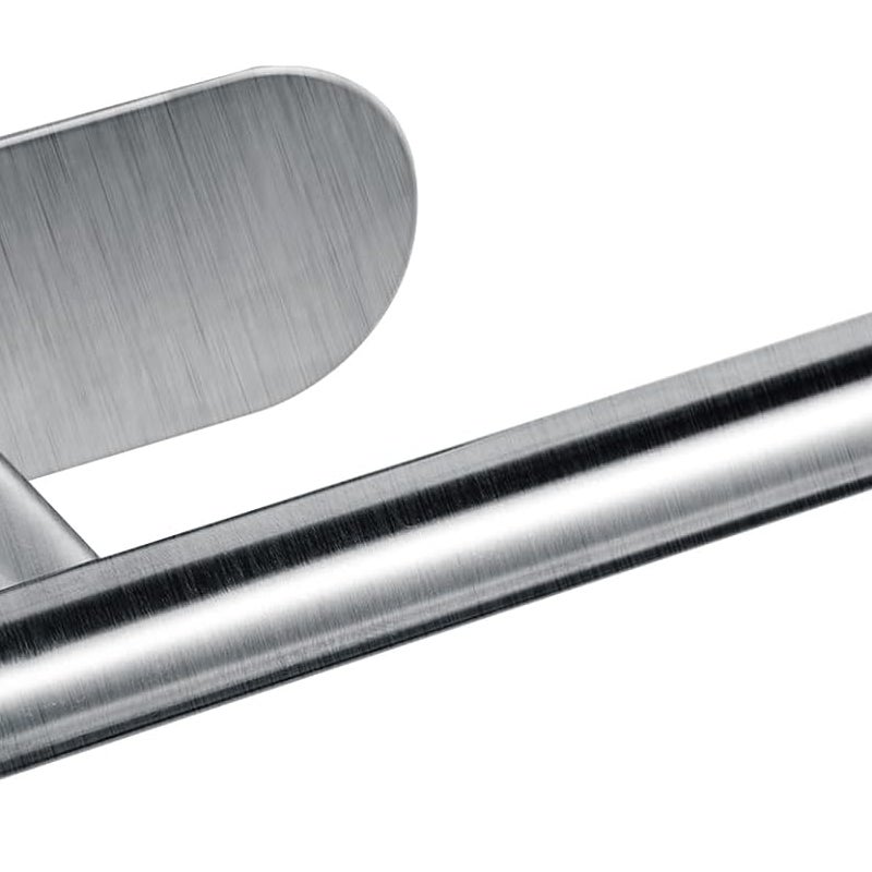 Uchwyt na papier toaletowy ze stali nierdzewnej w kolorze srebrnym, długość 16,5 cm, do montażu na ścianie w kuchni i łazience, można przykleić do ści