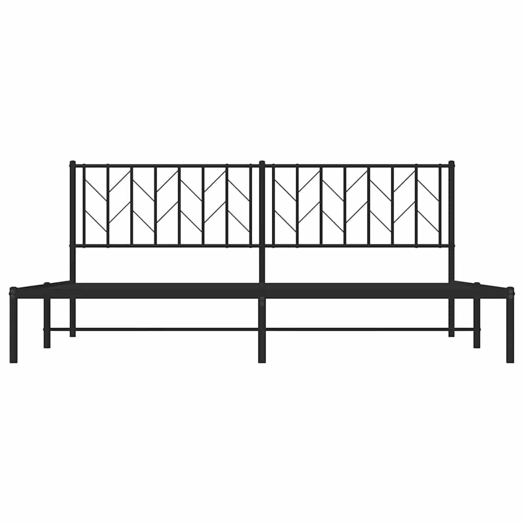 Estructura cama sin colchón con cabecero metal negro 193x203 cm vidaXL - 5