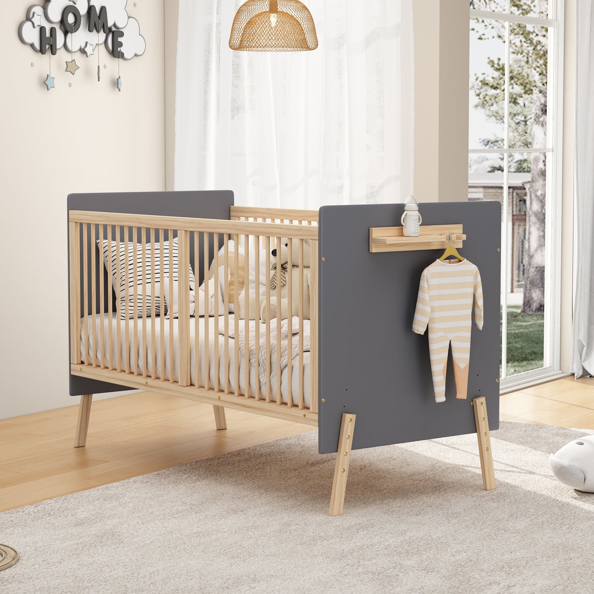 Lit Enfant KOBI LUK 180x80 Cm – Blanc, Avec Tiroir, Barrière De Sécurité Et Matelas Inclus – Pour Chambre Enfant Et Adolescent