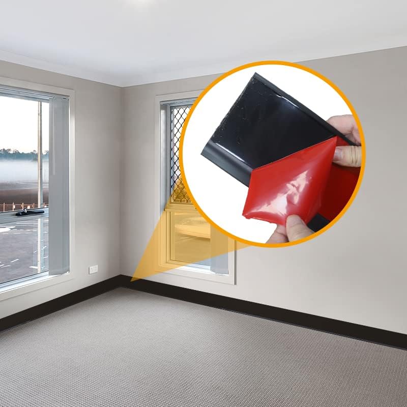 Plinthe flexible autocollante en PVC 5 cm x 5 m (noir) - 5