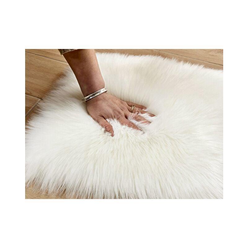 Tapete macio e fofo de 60x90 cm para sala de estar, tapete de pelúcia para cadeira de quarto (branco) - 2