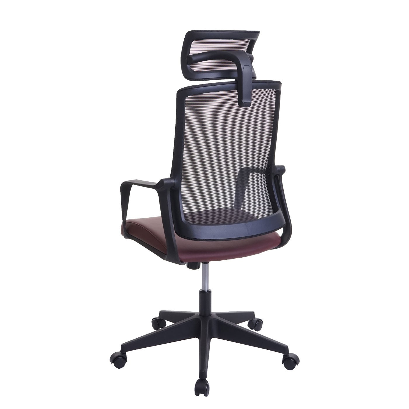 Chaise de bureau HWC-J52, chaise pivotante chaise de bureau, appui-tête ergonomique, similicuir ~ bordeaux - 3