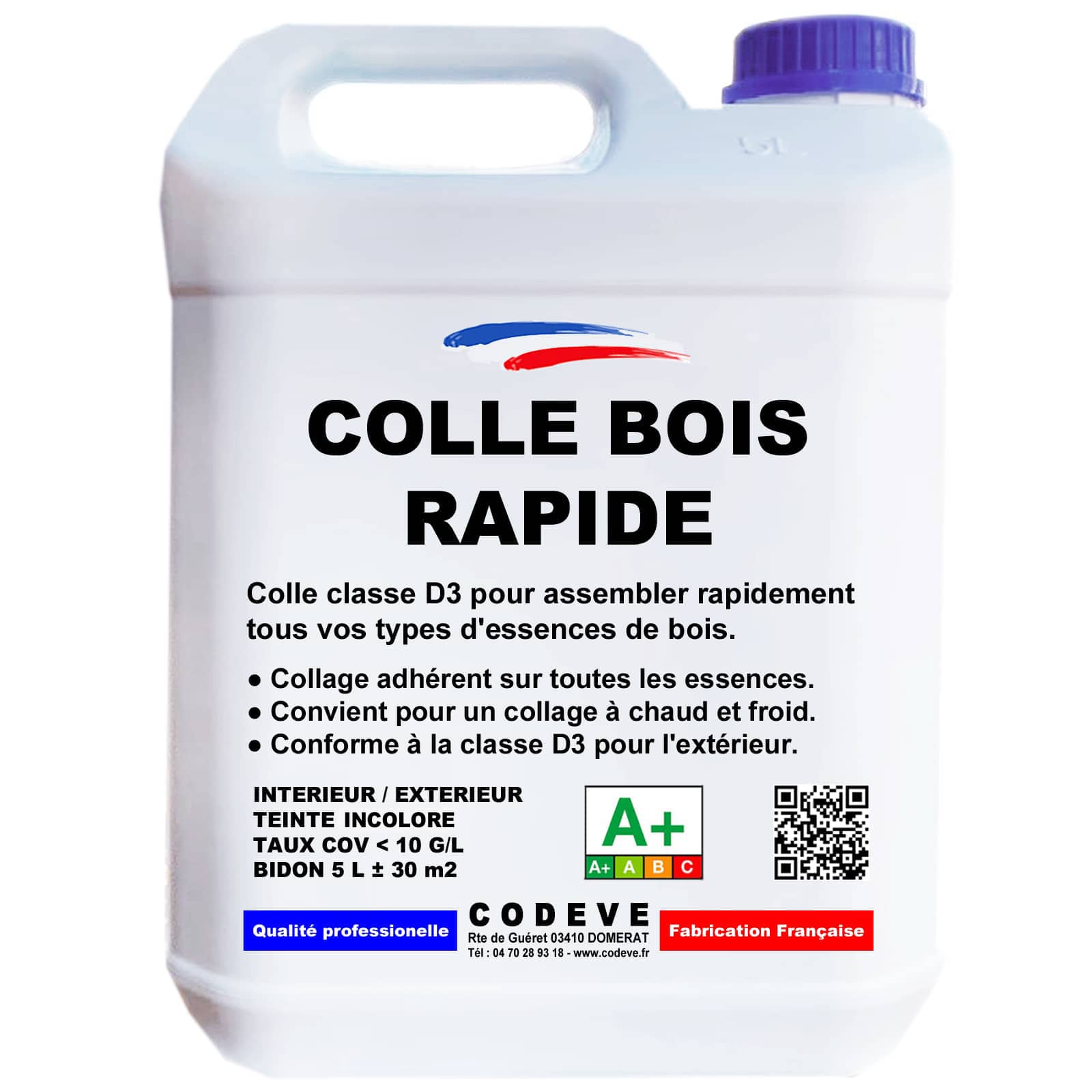 Colla Rappide Colle Bois Rapide - 5 L - Codeve Bois - Pour L'assemblage Rapide De ...