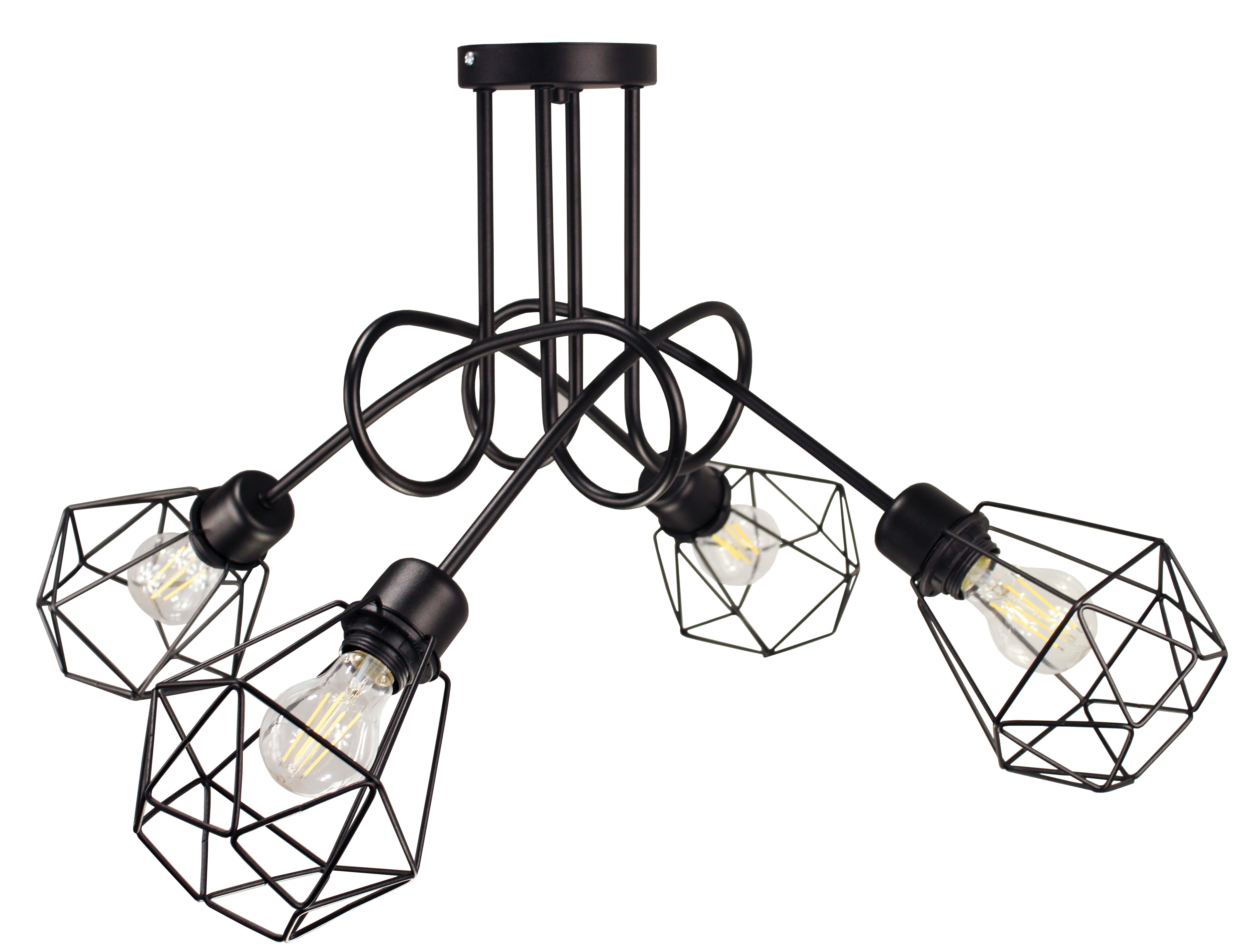 Lampa DECORI Edison Max 4 Diamond Czarny, 1 szt