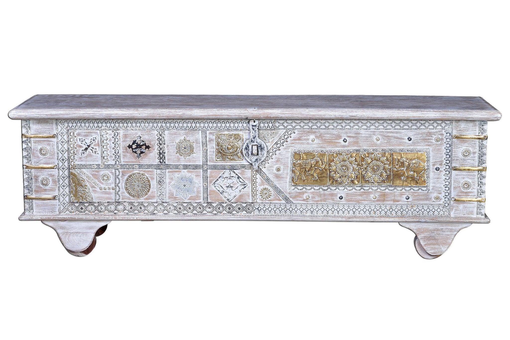 Pień z drewna mango 145 cm w stylu vintage etnicznym - 45x145x40 GYC