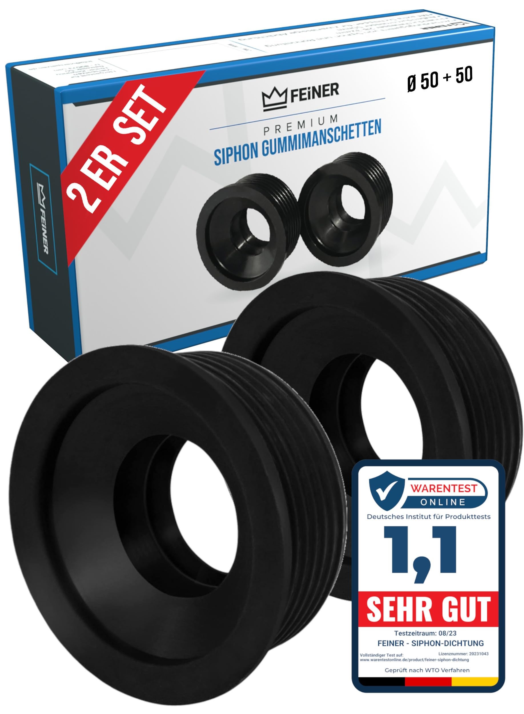 Manicotto Sifone In Gomma, 2 Pz, DN 40/50, Per Tubo Di Scarico - Foto 3