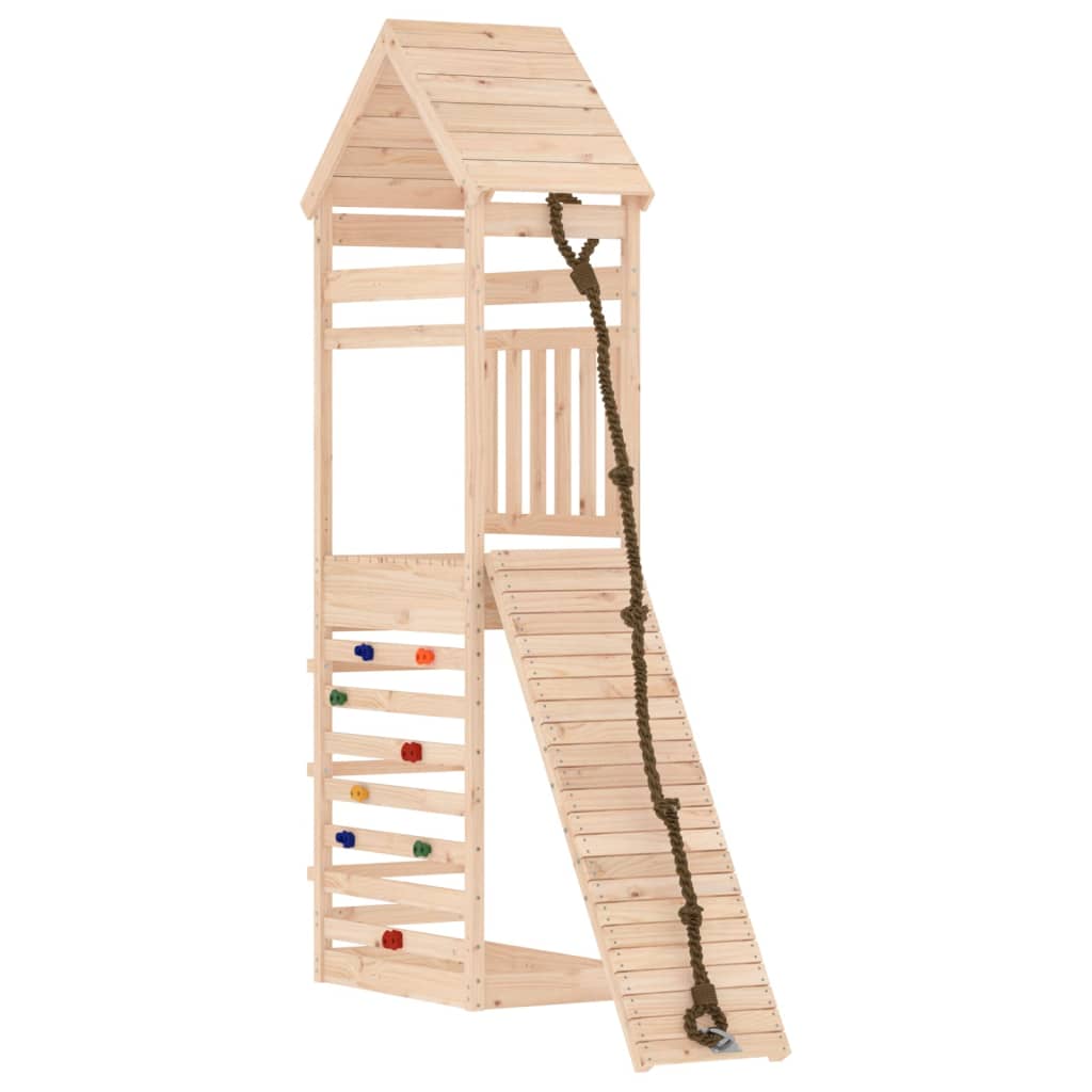 NEUF Maisonnette de jeu avec mur d'escalade balançoire bois massif A3155871 Chengqi01