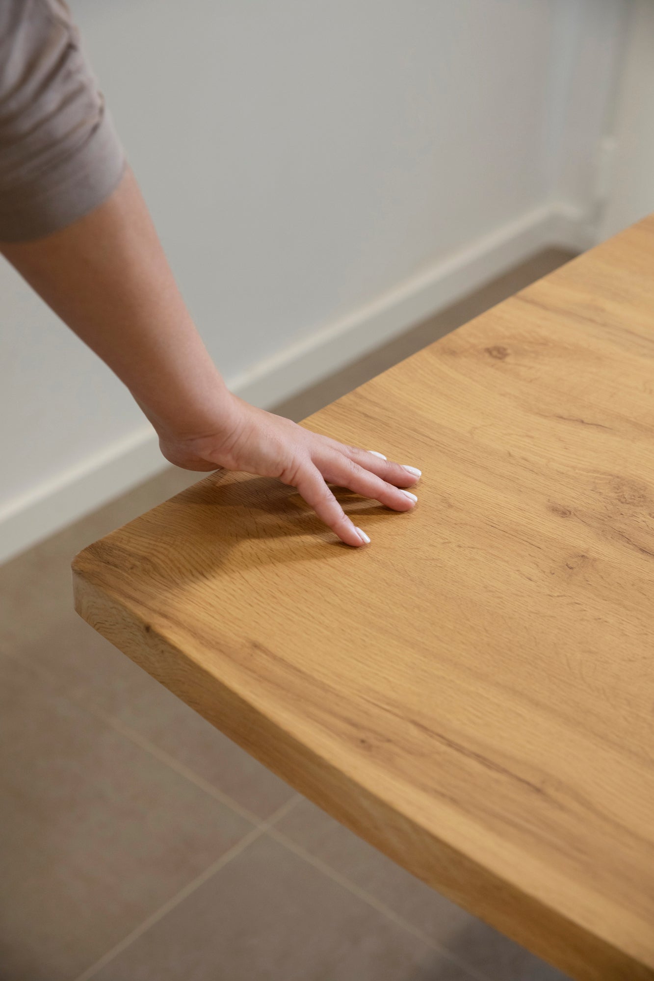DUPI Mesa de Comedor Fija Nordic, Efecto Madera Natural, Patas Metálicas Grafito, Diseño Industrial, 140x90cm - 7