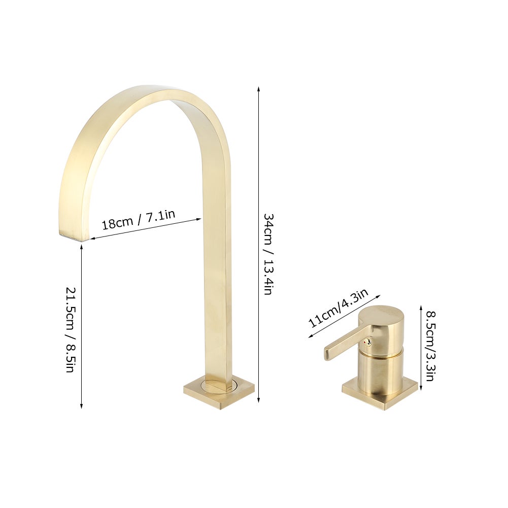G1/2 Single Handle Above Counter Basin Sink Faucet Hot Cold Mixing Water Tap Bathroom Supply - 6