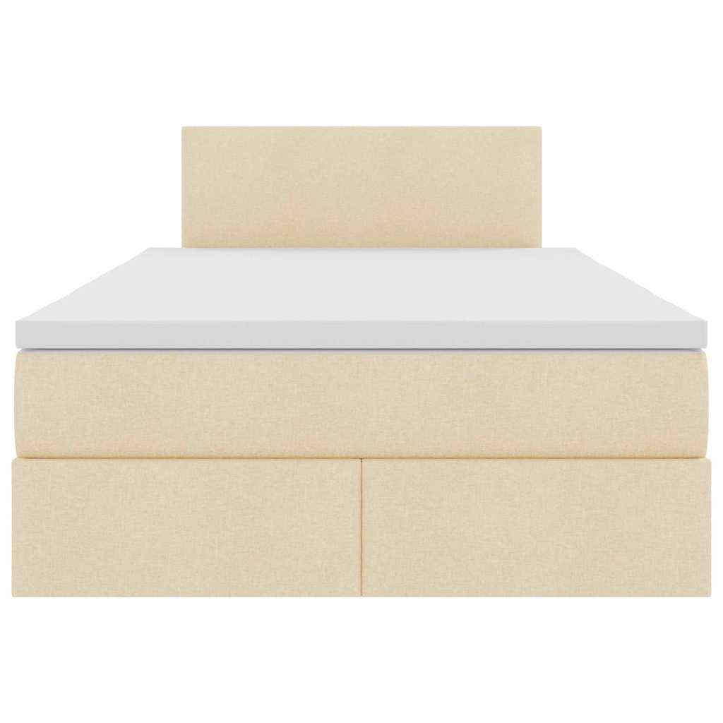 Lit avec rangement et matelas, velours, crème, pour la chambre, 120 × 200 cm - 7
