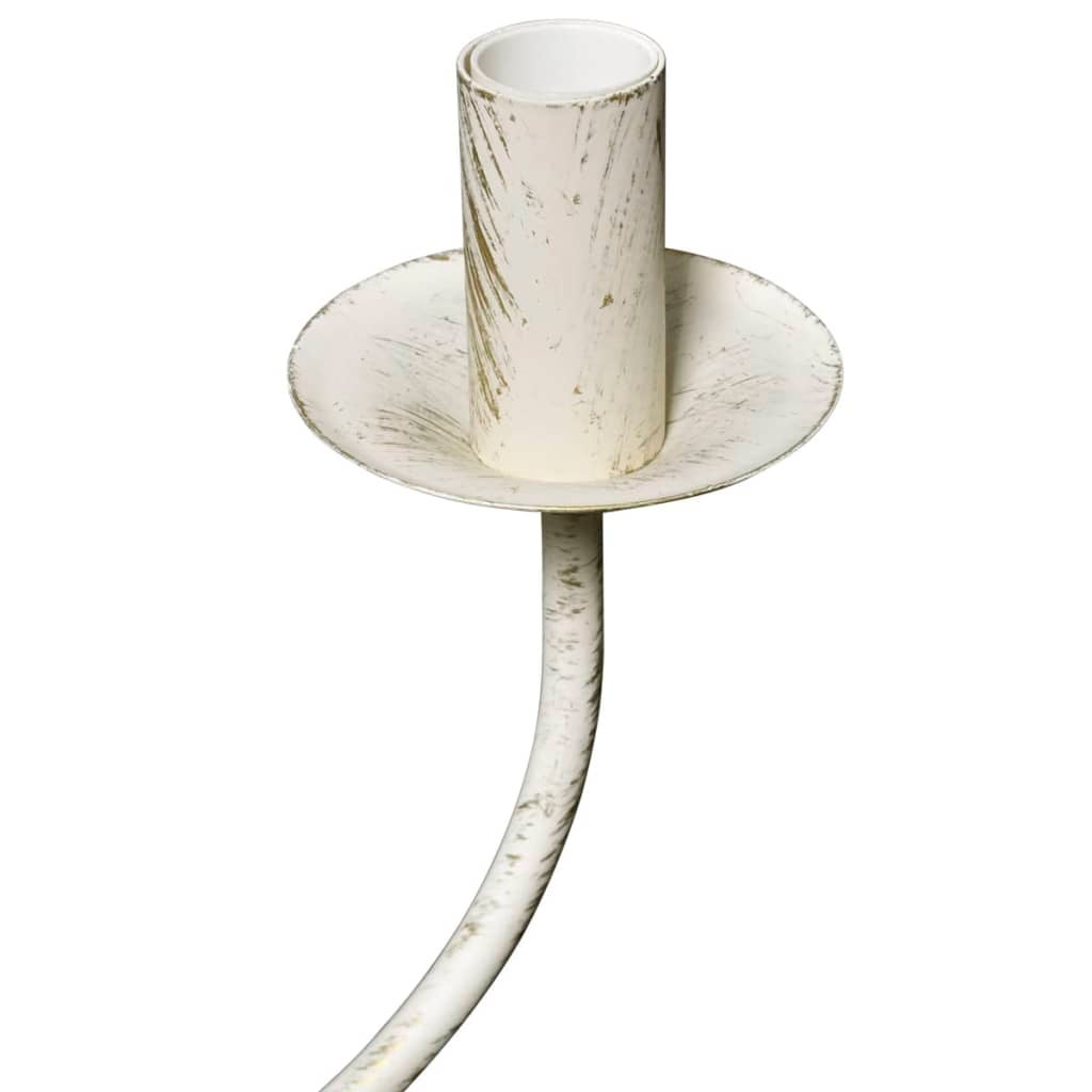 Lustre en métal blanc antique 8 x E14 ampoules - 4