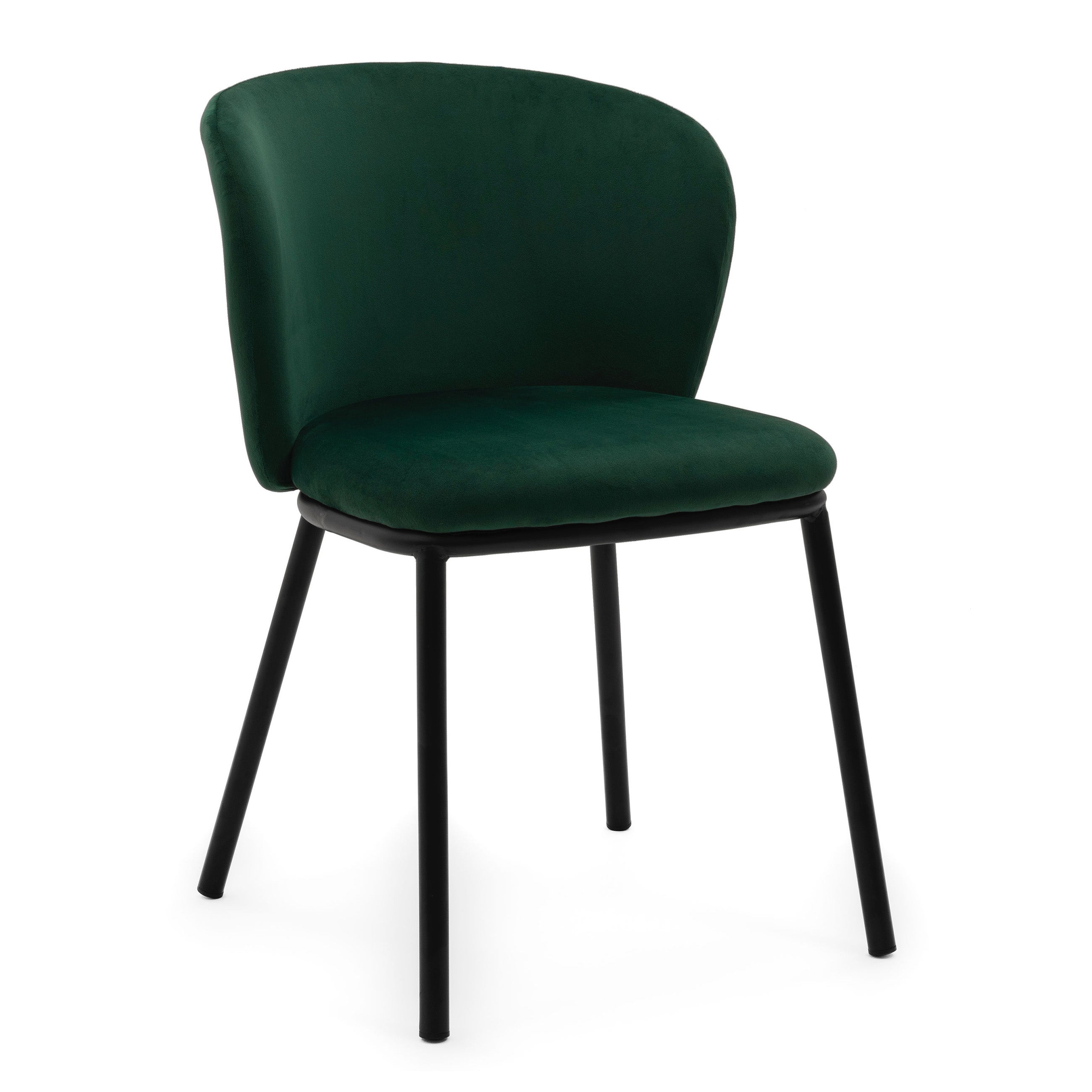 Krzesło tapicerowane do salonu jadalni welurowe BARI zielone