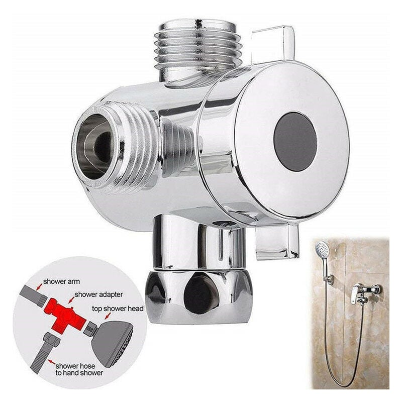 Rubinetto per doccia multifunzione, erogatore d'acqua ad apertura rapida a 3 vie, 4 punti, base da 1/2 litro pieno - 3
