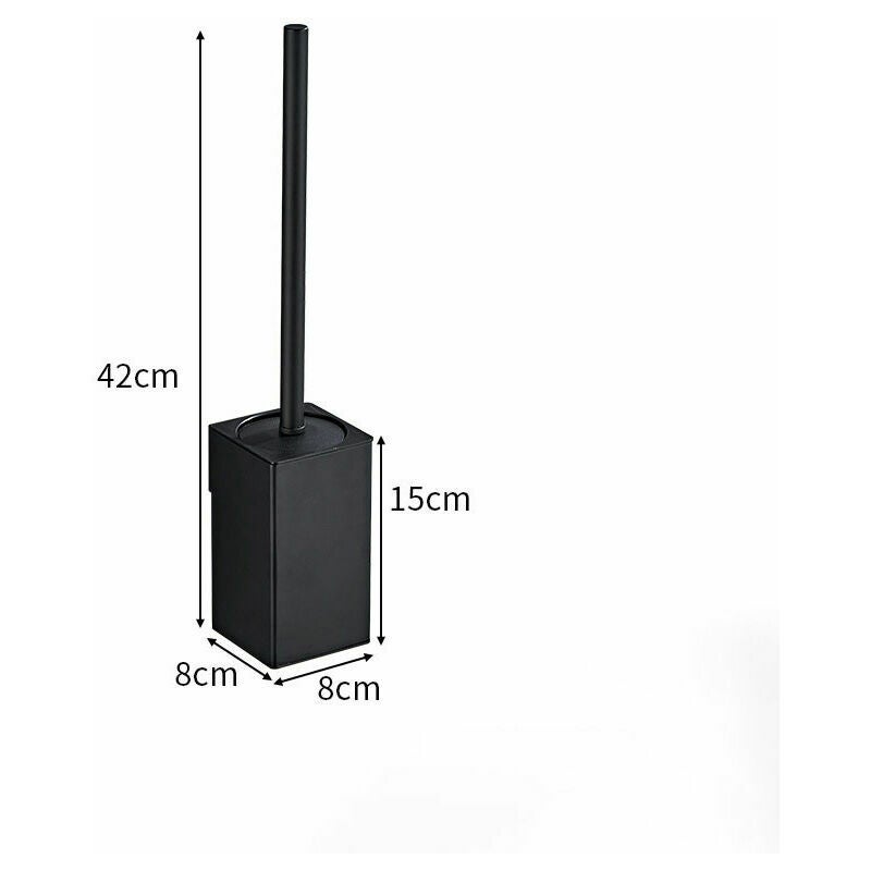 CCYKXA (noir) Porte-brosse de toilette carré mural en acier inoxydable 304 avec 1 têtes de brosse - 2