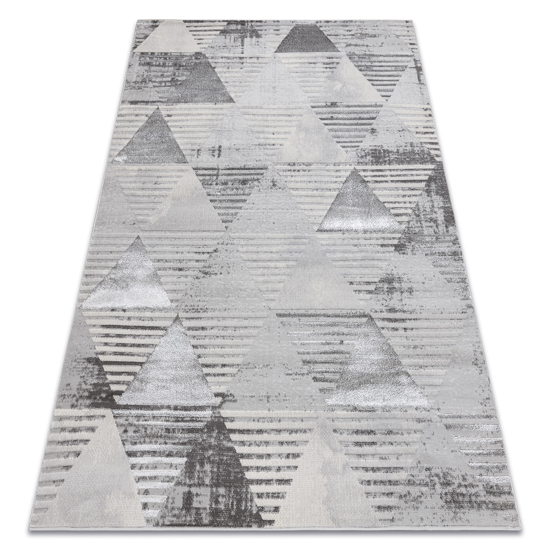 Alfombra lira e1627 triangulos geométrico, estructural, moderna, glamour - gris 200x290 cm