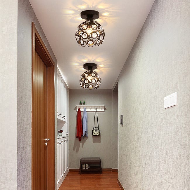 Plafoniera Cristallo Moderna Plafoniera Legno LED Lampada In Legno Sala - Foto 2