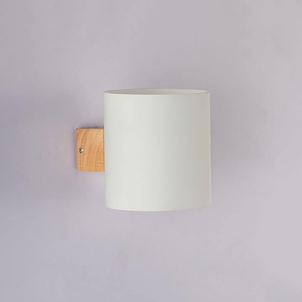 Nowoczesna lampa ścienna z drewna i szkła – białe światło – wymiary: 12 x 13 cm – nadaje się do salonów, sypialni,korytarzy i klatek schodowych.