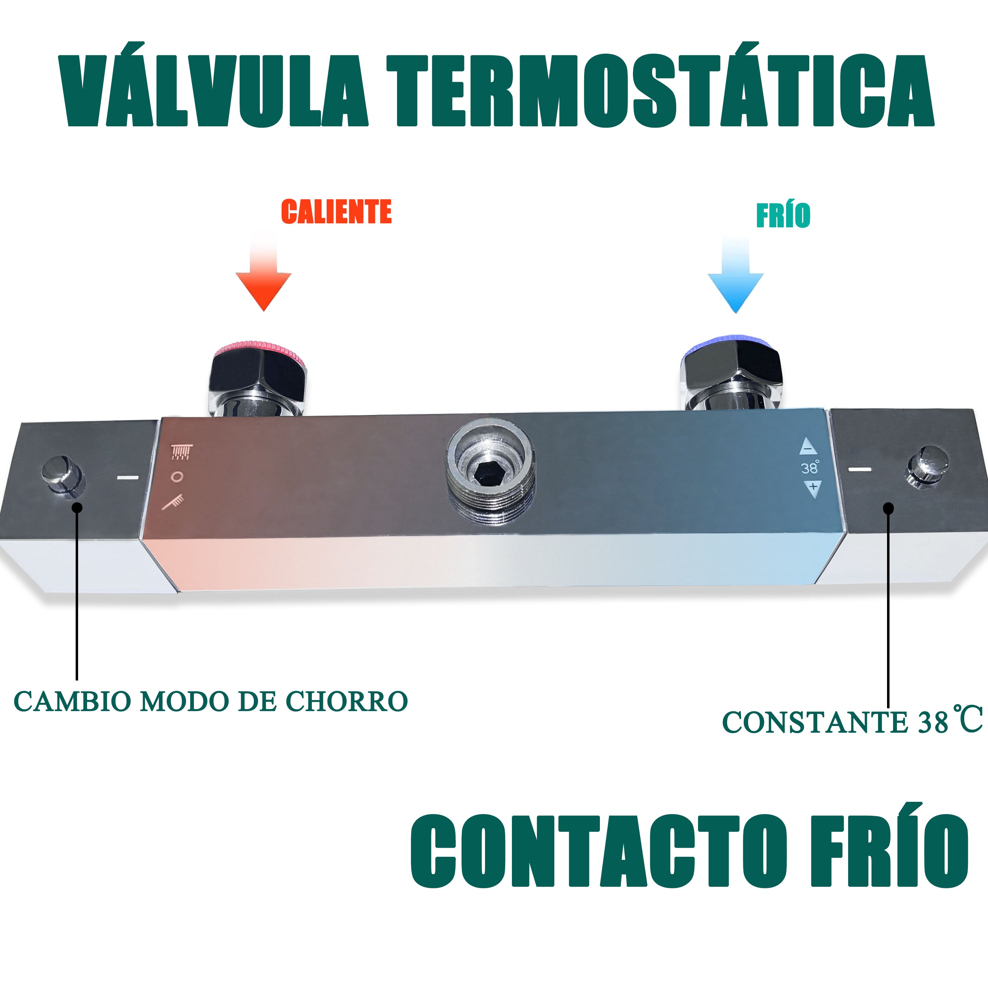 AICA Coluna de chuveiro termostática de prata brilhante barra ajustável e spray superior aço inoxidável design simples para banheiro - 3