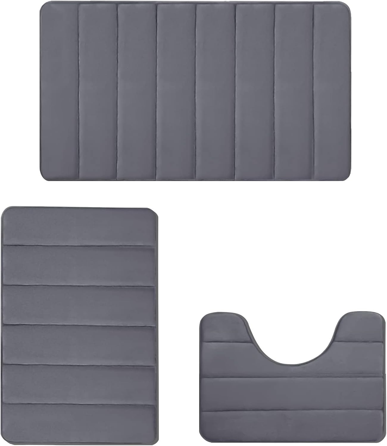 Ensemble de tapis de bain en mousse à mémoire de forme, 3 pièces, ultra