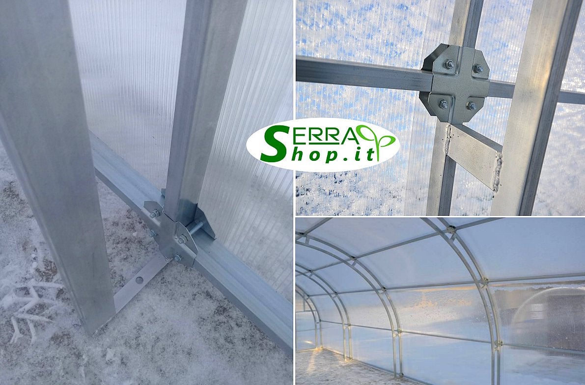 Serra Master 4x16m con arcate a traliccio e copertura policarbonato alveolare 6mm - 4