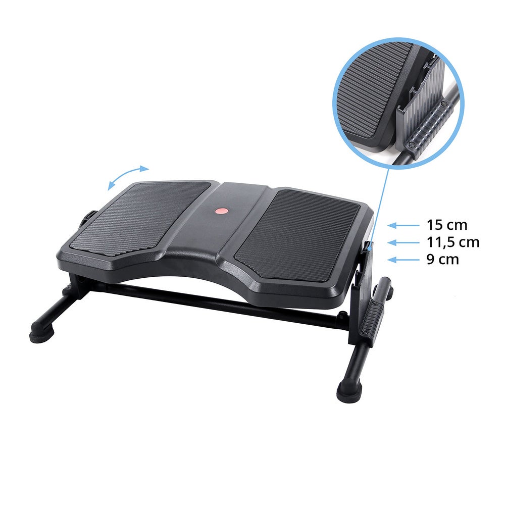 Poggiapiedi PODI II regolabile in altezza Plastica nero hjh OFFICE - 2