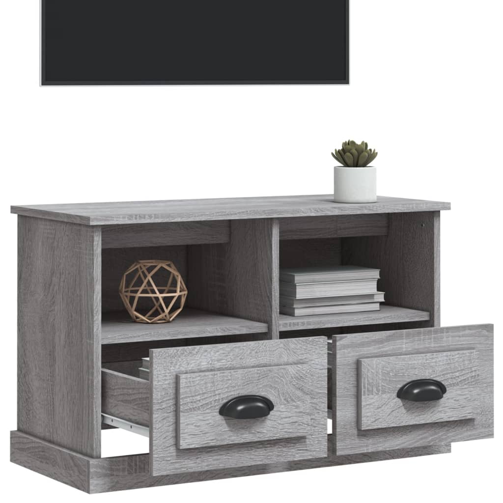 Meuble TV sonoma gris 80x35x50 bois d'ingénierie - 4