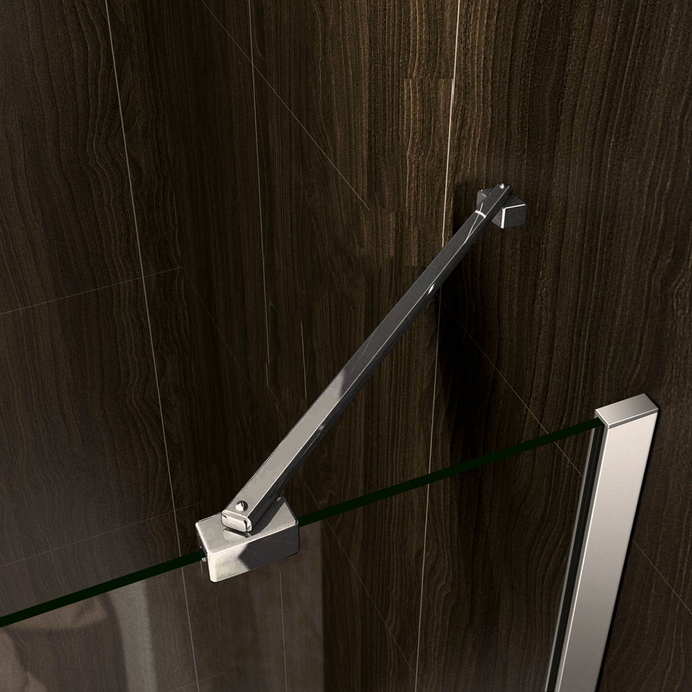 Aica Italy 100x80 Cm Box Doccia Angolare Alto 195cm Porta Battente Più Parete Laterale Vetro 6 Mm Temperato Anticalcare Barra Da 45cm Cromato Lucido - 4